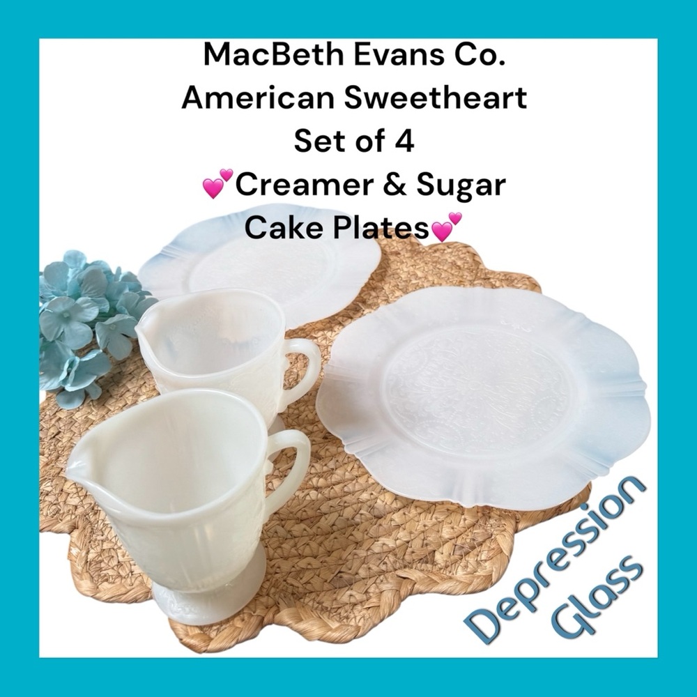 MacBeth Evans American Sweetheart Depression Glass Set